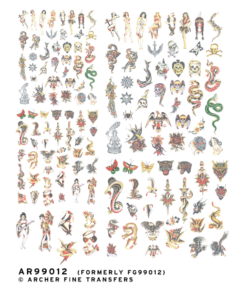 Archer Eyeball & Tattoo Decals Old School Mix #1 Abziehbilder 140 Stück