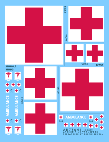 Archer AFT Decals U.S. Ambulance Markierungen Abziehbild 1/35