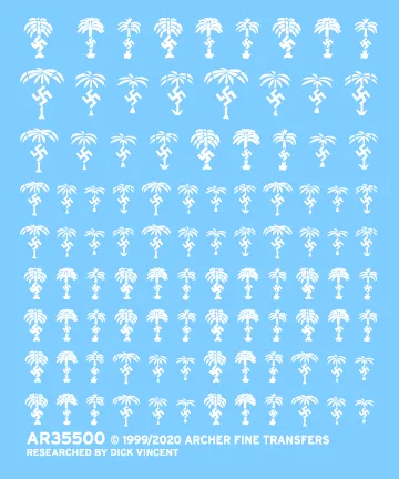 Archer German Armor Afrika Korps Palmen Decals 1/35 Weiß