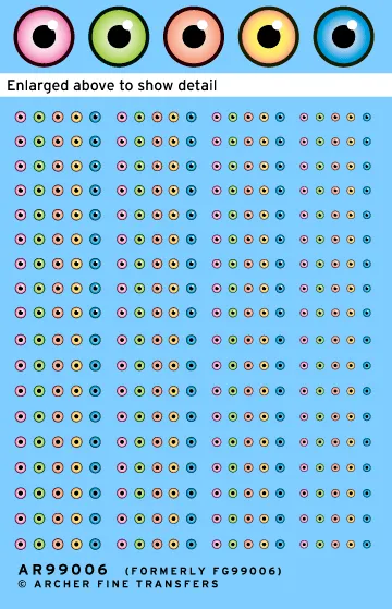 Archer Eyeball Monster Augen rund Mix 1 Decals