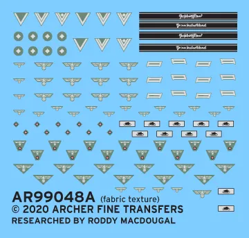 Archer Uniform Patches Infanterie Heer Spät Decals 1/35 7 Figuren