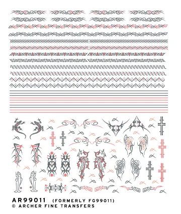 Archer Tattoo Band Mix Decals 1/12-1/8 Figuren