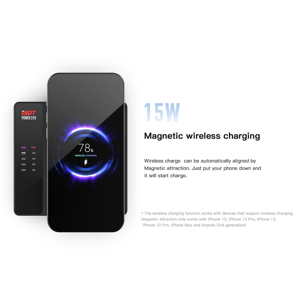 ISDT Power 200 Netzteil 200W USB-C Tisch Wireless