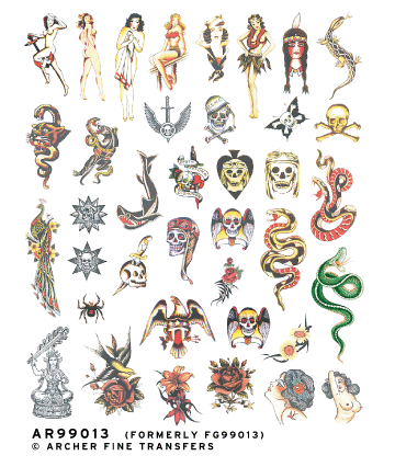 Archer Eyeball & Tattoo Decals Old School Mix 2 1:8-1:4