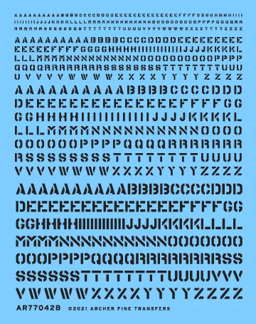 Archer AFT Decals Schablonenschrift schwarz 1-4mm
