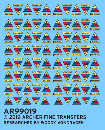 Archer Uniform Patches US Armored Division Decals 1/35