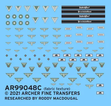 Archer Uniform Patches Artillery Late War Heer Decals 1/35