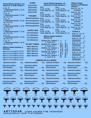 Archer AFT Decals Munitionskisten Stencils 1/35 deutsch