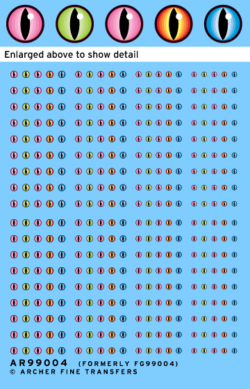 Archer Eyeball Slit Monster Augen Decals Mix 1 Klein