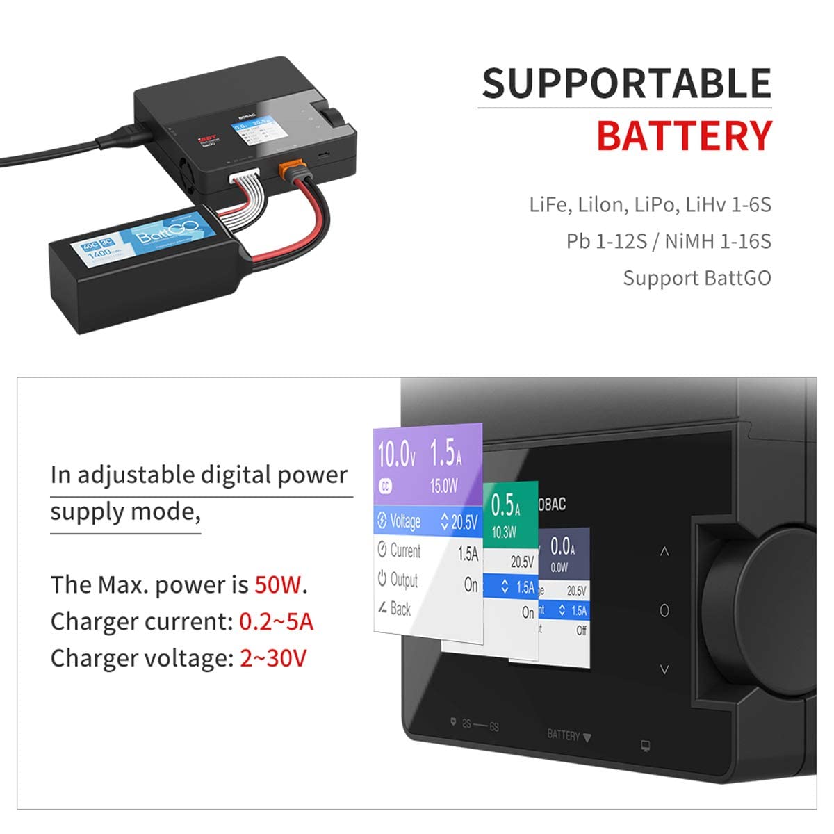ISDT 608AC LiPo Ladegerät AC/DC 1-6S mit Balancer