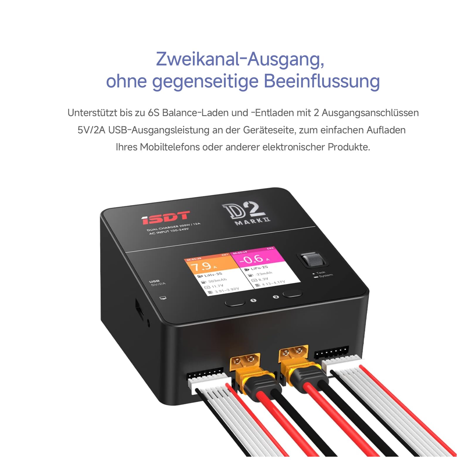 ISDT D2 Mark 2 AC Ladegerät Dual 2x200W 1-6S