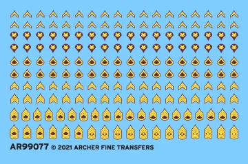 Archer Uniform Patches US Army Ränge 1/35 Stoff