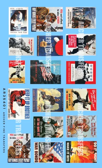 Archer Miscellaneous US WWII Poster 1/35 17 Stück