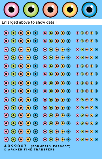 Archer Eyeball Decals Monster Augen Mix 2 100 Figuren
