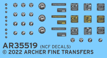 Archer U.S. Armor Jeep Instrumente Decals Tamiya 1/35