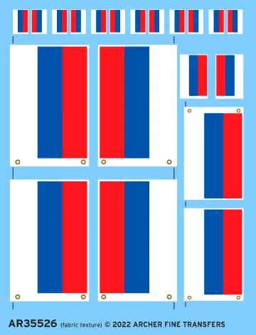 Archer Flags Russische Flagge Abziehbilder Stofftextur 10 Stück