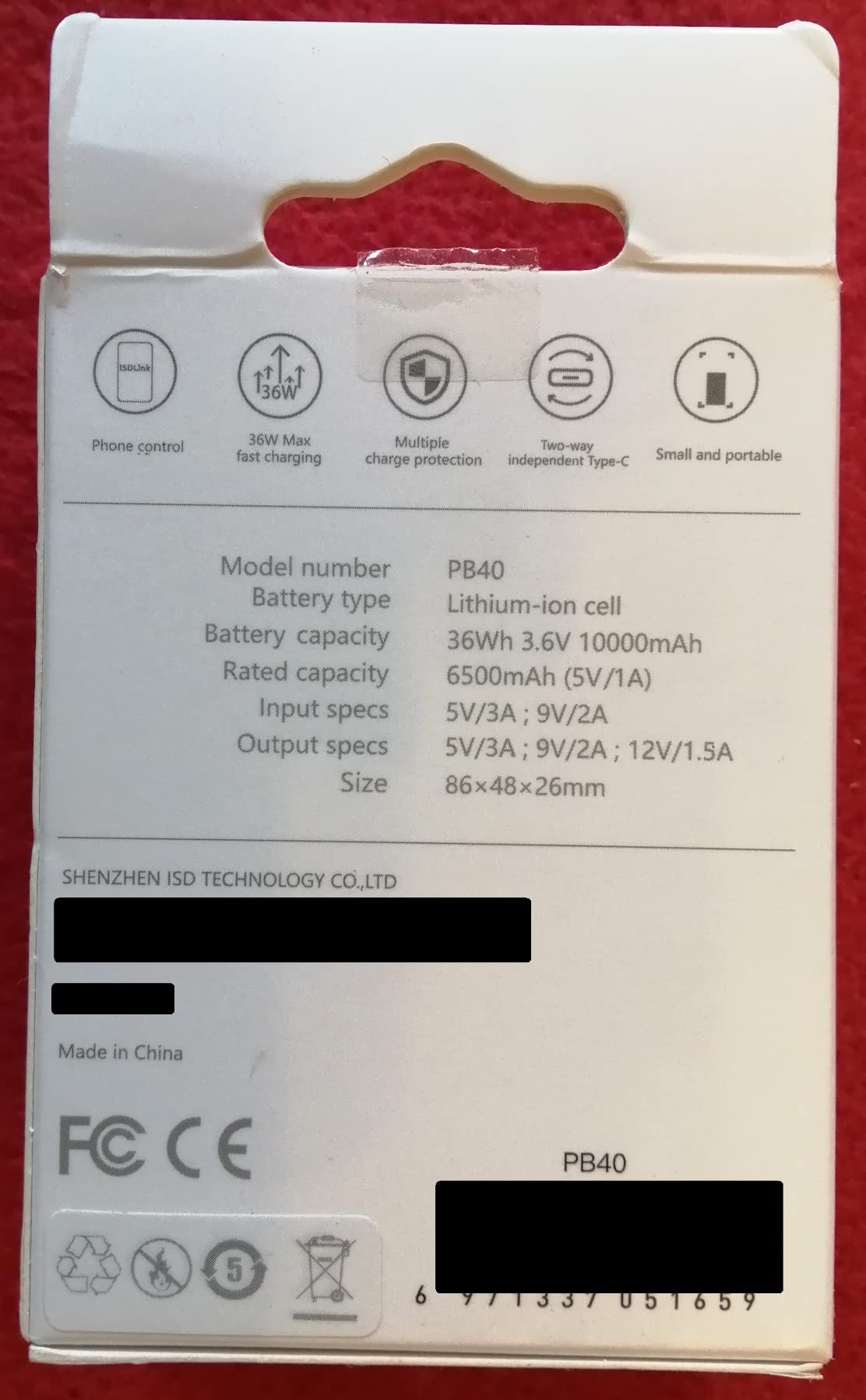ISDT PB40 Mobile Power Powerbank 10000mAh 36W USB-C PD