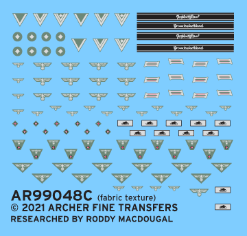 Archer Uniform Patches Artillery Late War Heer Decals 1/35