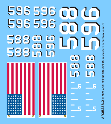Archer Miscellaneous Elco 80 Torpedoboot Decals 1/35 US Flagge