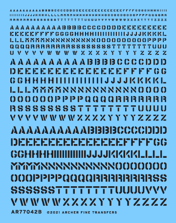 Archer AFT Decals Schablonenschrift schwarz 1-4mm