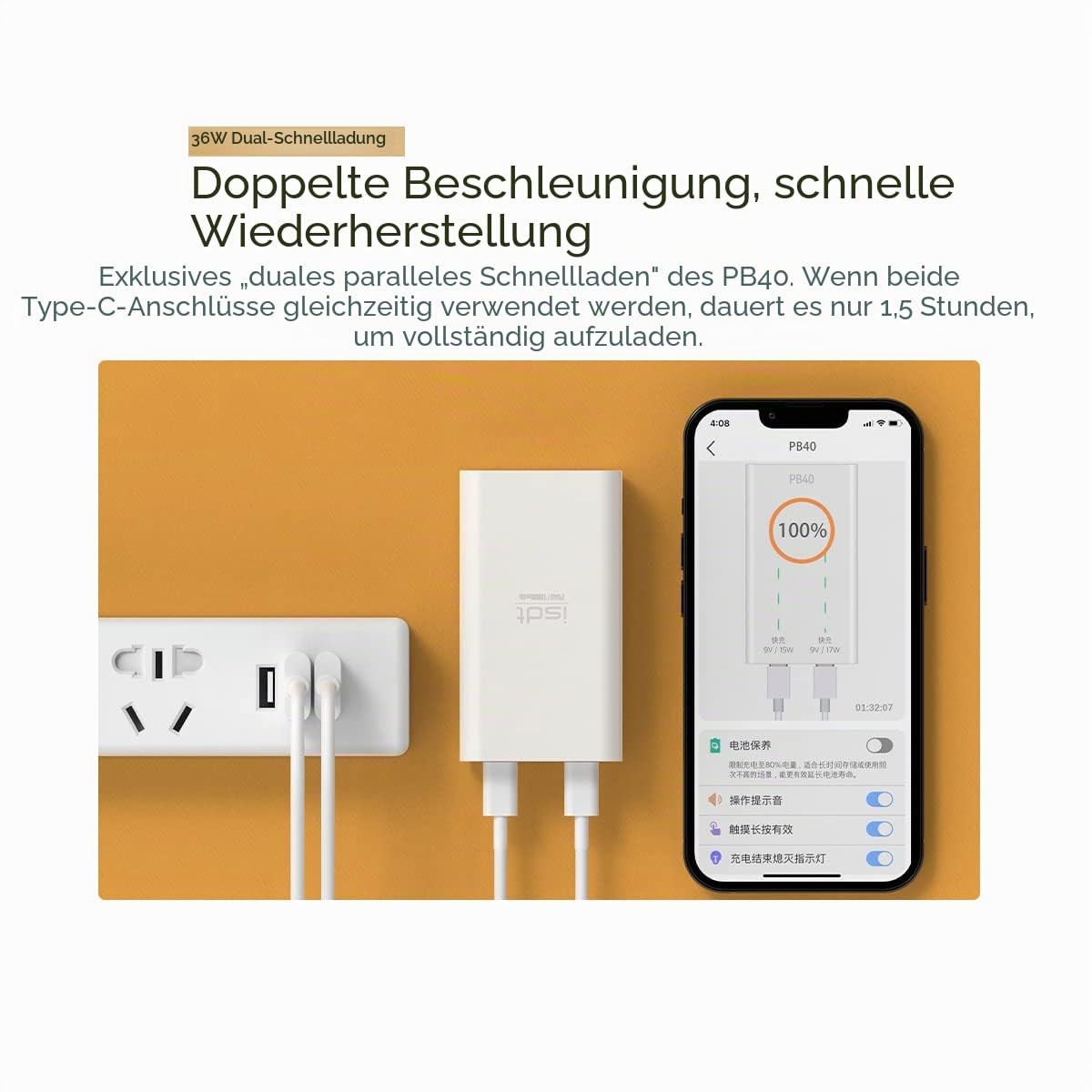 ISDT PB40 Mobile Power Powerbank 10000mAh 36W USB-C PD