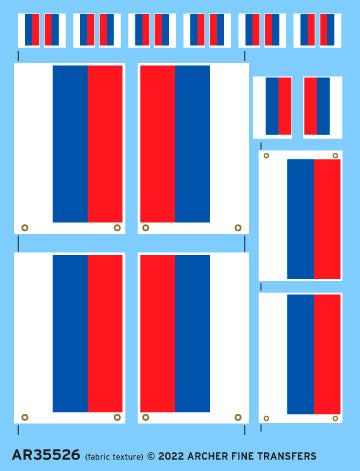 Archer Flags Russische Flagge Abziehbilder Stofftextur 10 Stück