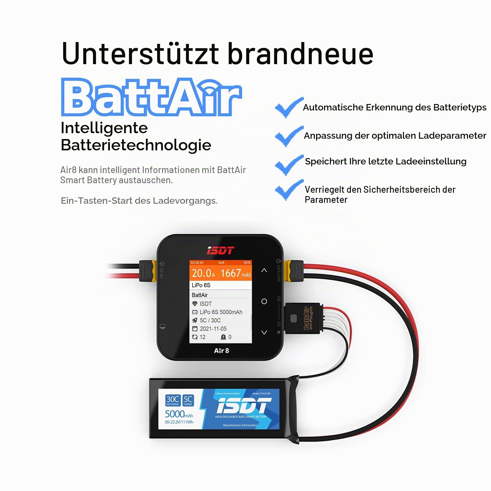 ISDT AIR8 LiPo Ladegerät DC 500W 20A 1-8S Charger