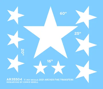 Archer U.S. Armor Sherman National Insignia Sterne Decals 1/35