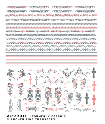 Archer Tattoo Band Mix Decals 1/12-1/8 Figuren