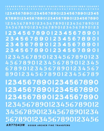 Archer AFT Decals Generic Stencil Numbers Decals weiß 1-4 mm
