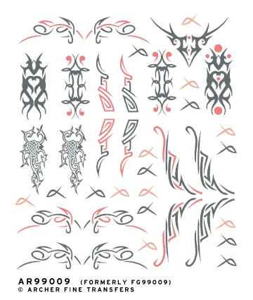 Archer Eyeball Tattoo Tribal Mix Wasserschiebebilder 1/6-1/4