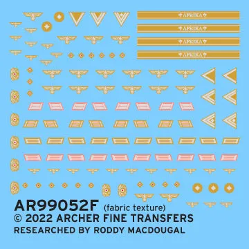 Archer Uniform Patches DAK Afrika Korps 1/35 Decal Stoff