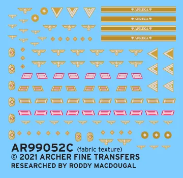 Archer Uniform Patches Artillerie DAK Abzeichen 1/35 7 Figuren