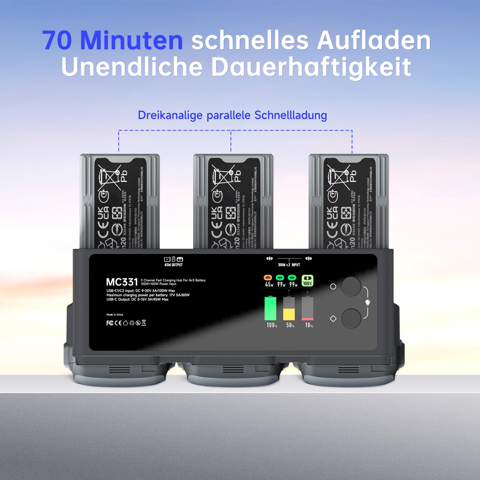 ISDT MA331 Drohnen Ladegerät DJI Air 3S 3-Kanal 200W