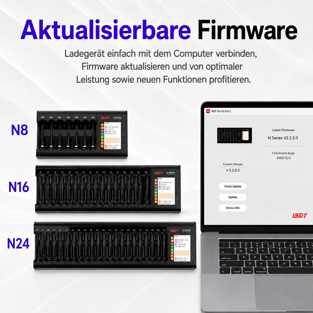 ISDT N8 Akkuladegerät 8-fach AA AAA USB-C