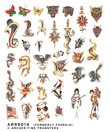 Archer Eyeball Tattoo Mix #3 Decals 1/6 34 Stück