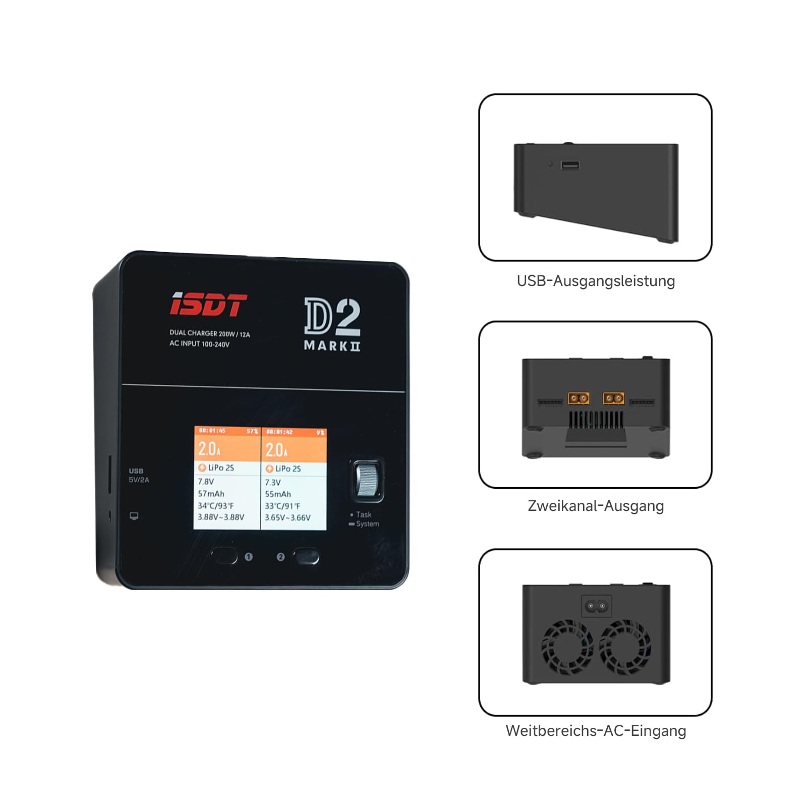 ISDT D2 Mark 2 AC Ladegerät Dual 2x200W 1-6S