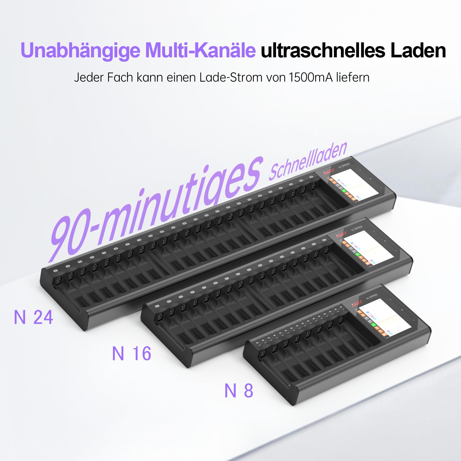 ISDT N24 Rundzellen-Ladegerät 24 Slots AA AAA