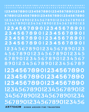 Archer AFT Decals Generic Stencil Numbers Decals weiß 1-4 mm