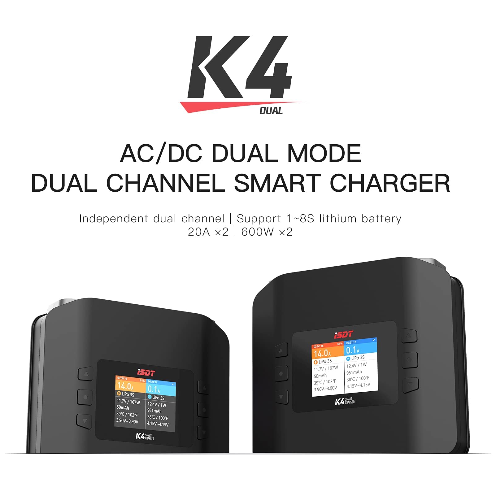 ISDT K4 AC DC Ladegerät 400W LiPo 1-8S Balance
