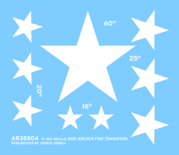 Archer U.S. Armor Sherman National Insignia Sterne Decals 1/35