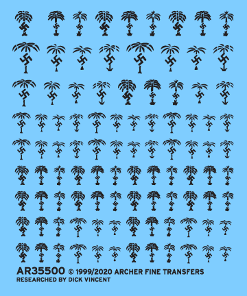 Archer German Armor Afrika Korps Palmen Decals 1/35