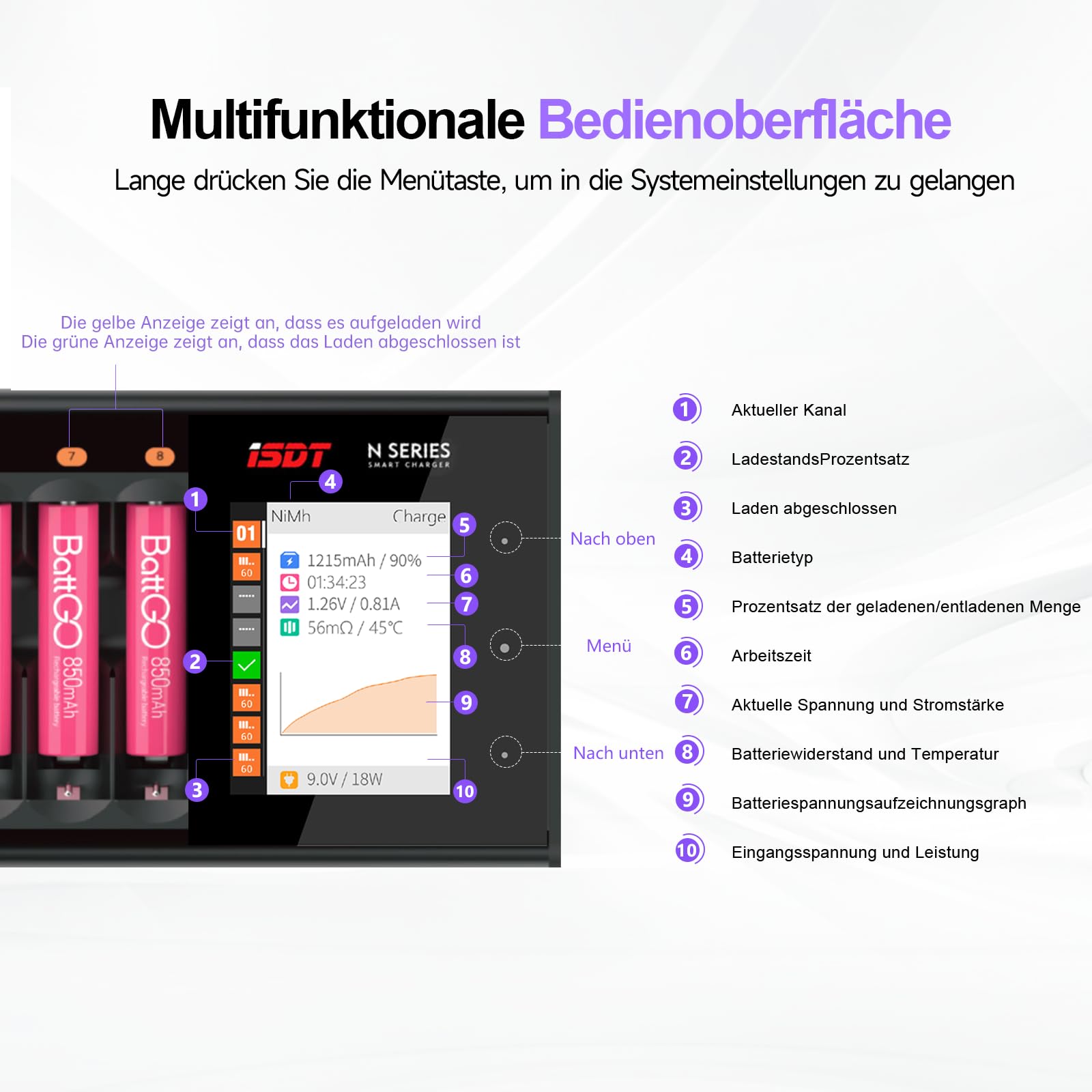 ISDT N24 Rundzellen-Ladegerät 24 Slots AA AAA
