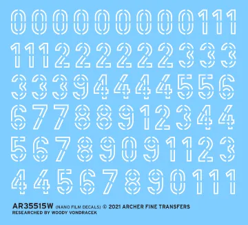 Archer German Armor Turmnummern weiß Decals 1/35 7,6 mm