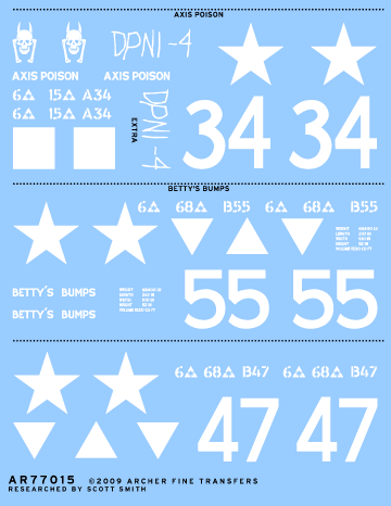 Archer AFT Decals US 6th Armored M4 Sherman Abziehbilder 1:35