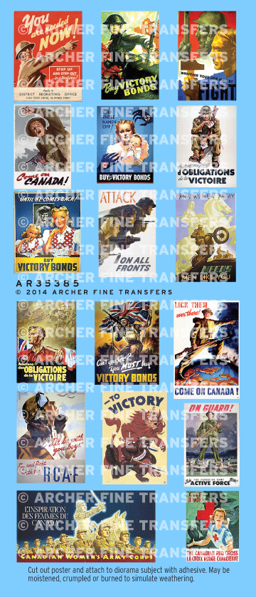 Archer Miscellaneous Canadian Propaganda Posters 1/35 17 Stk