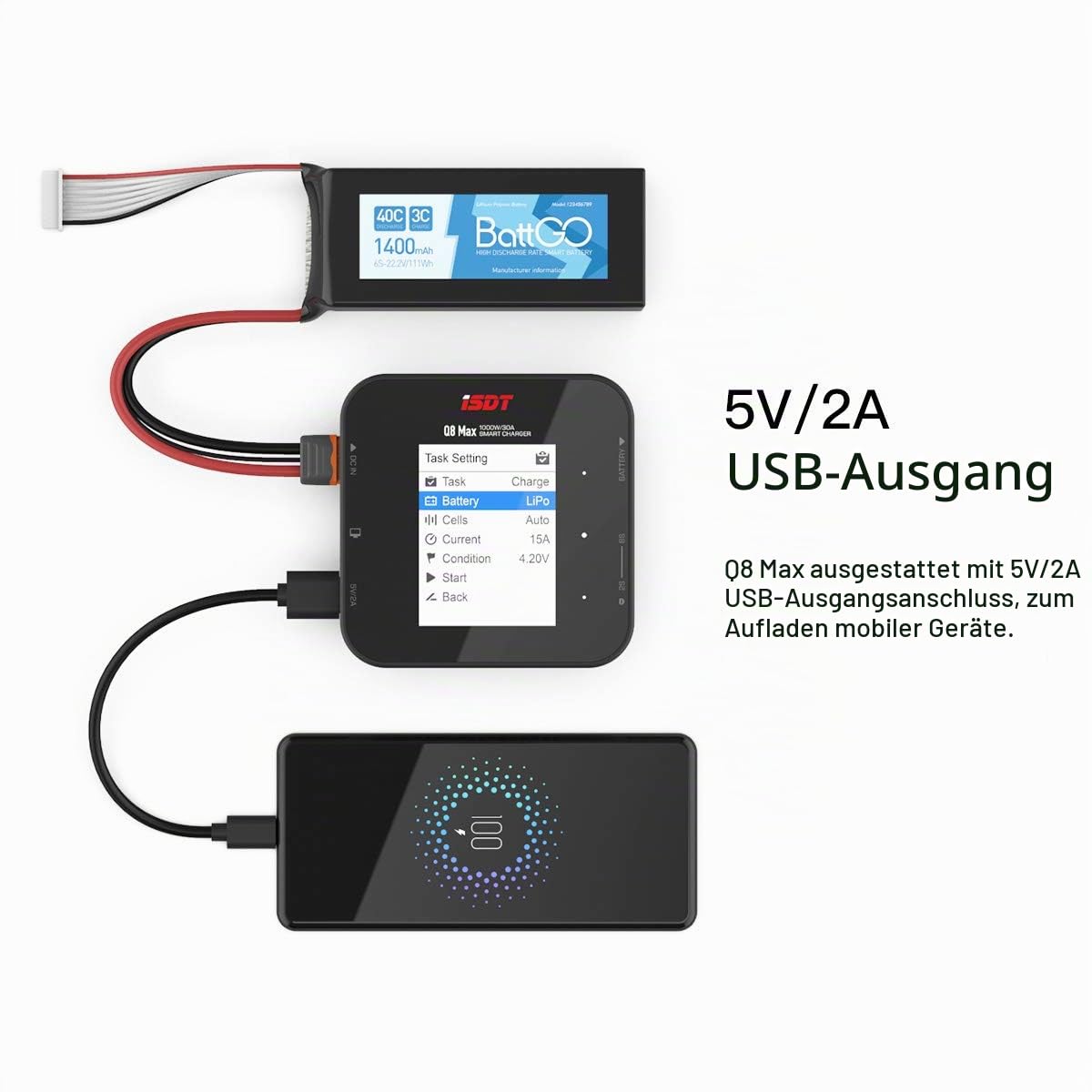 ISDT Q8 Max DC Ladegerät 1000W LiPo 2-8S Balance