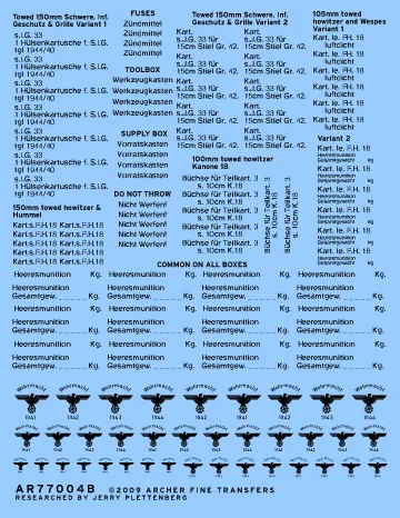 Archer AFT Decals Munitionskisten Stencils 1/35 deutsch