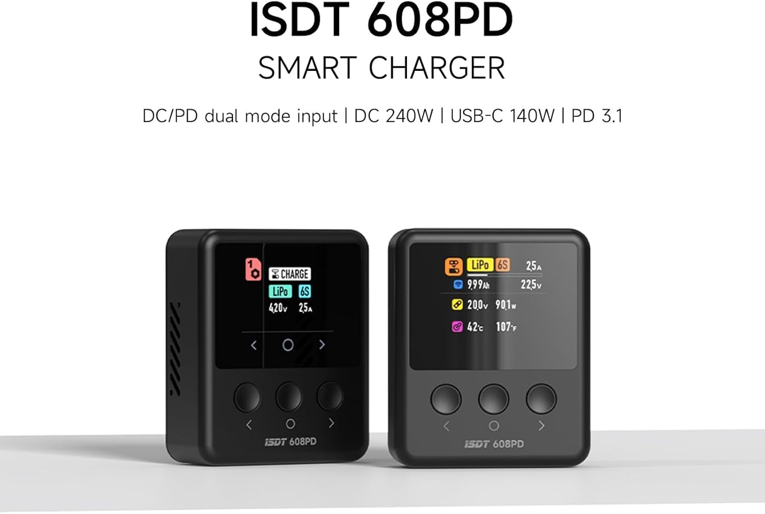 ISDT 608PD DC-Ladegerät 6S 240W USB-C 10A