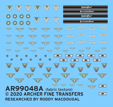 Archer Uniform Patches Infanterie Heer Spät Decals 1/35 7 Figuren
